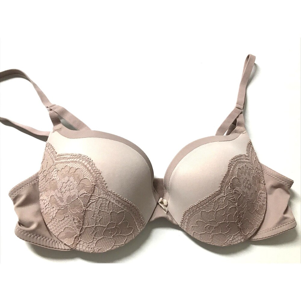Maidenform Comfort Devotion Lace Shaping Padded Push Up 15763 Women 34B Beige